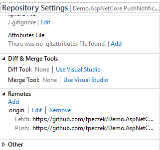 Repository Settings